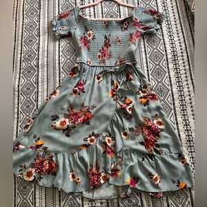 NWOT- Off the shoulder Flowered Dress